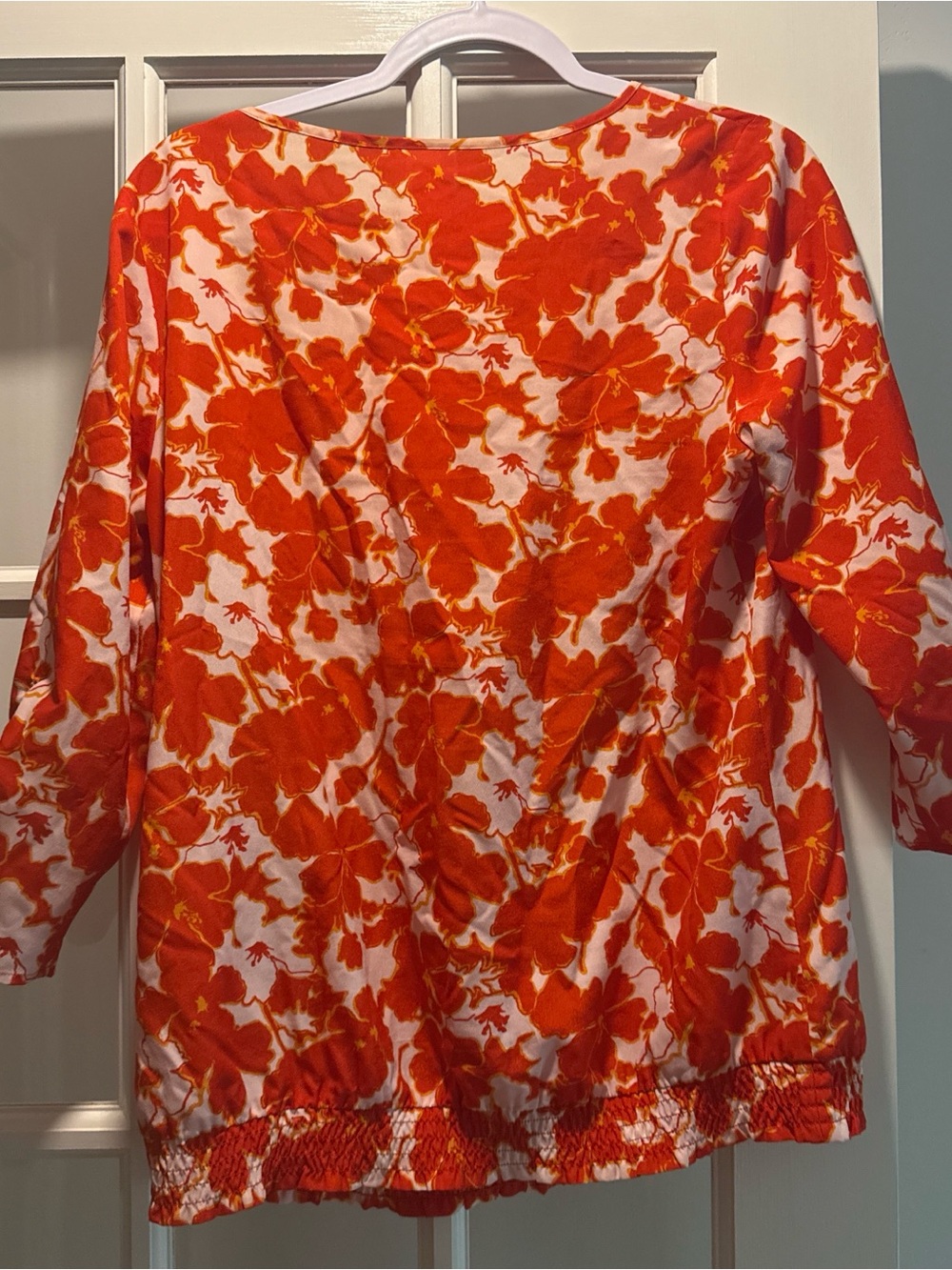 Orange Floral Blouse